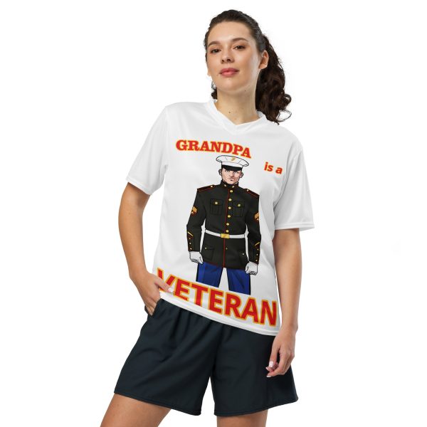 GRANDPA IS A VETERAN TOO FIFE Recycled Unisex Sports Jersey