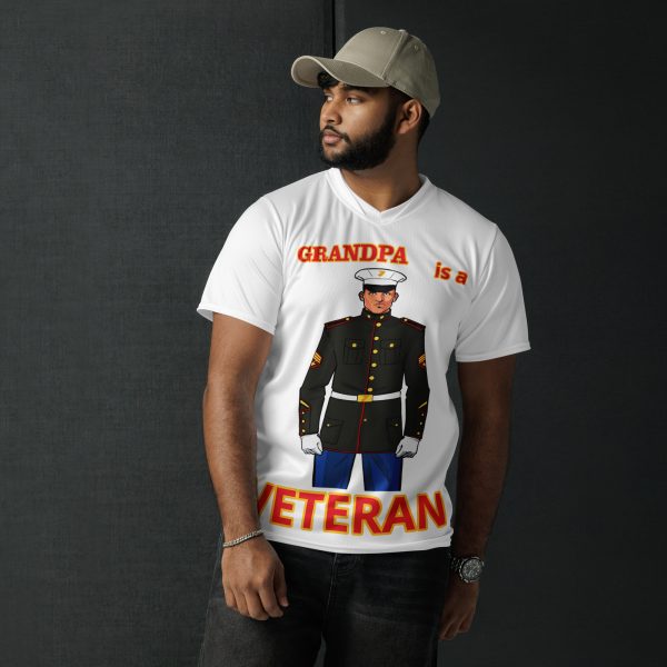 GRANDPA IS A VETERAN TOO FIFE Recycled Unisex Sports Jersey