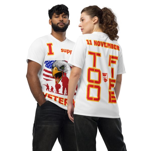 I SUPPORT  VETERANS TOO FIFE Recycled Unisex Sports Jersey