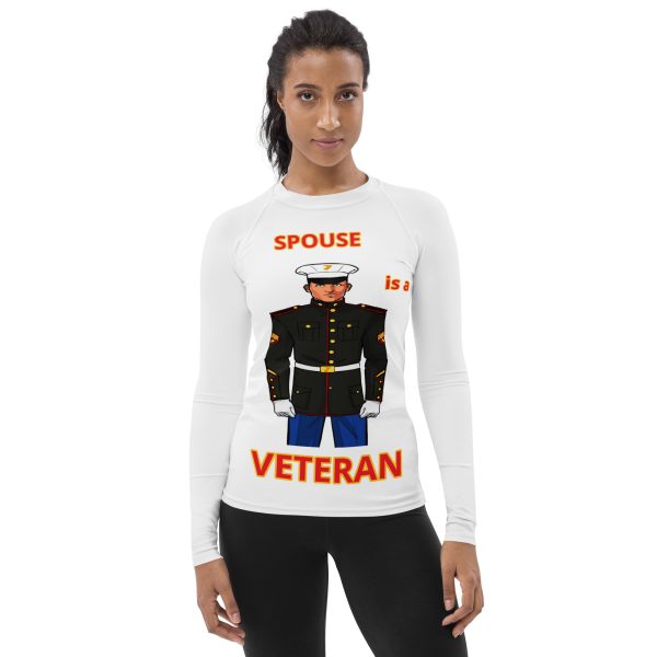 SPOUSE IS A VETERAN TOO FIFE Women's Rash Guard