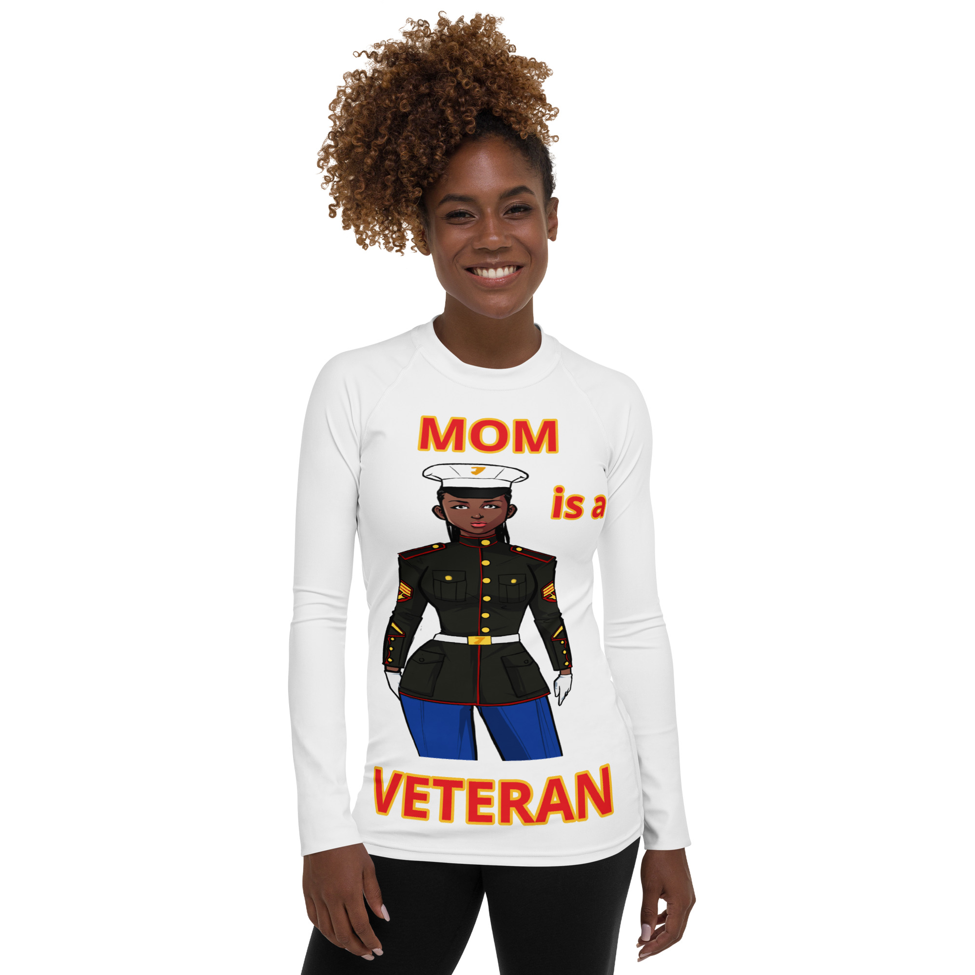 MOM IS A VETERAN TOO FIFE Women's Rash Guard
