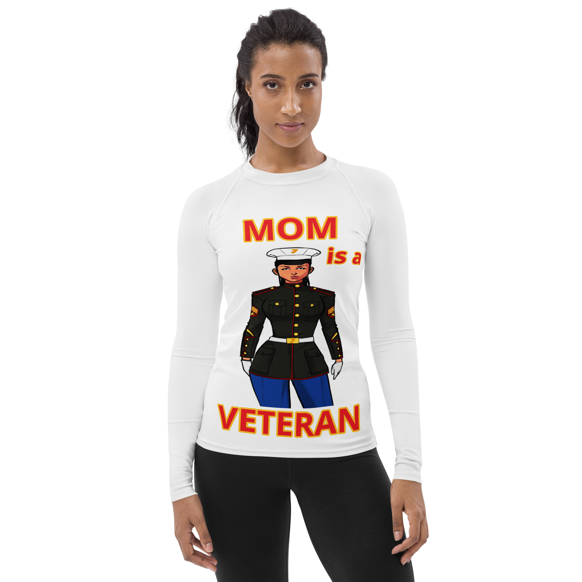 MOM IS A VETERAN TOO FIFE Women's Rash Guard