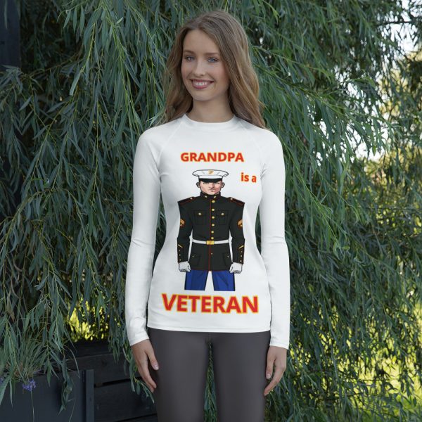 GRANDPA IS A VETERAN TOO FIFE Women's Rash Guard