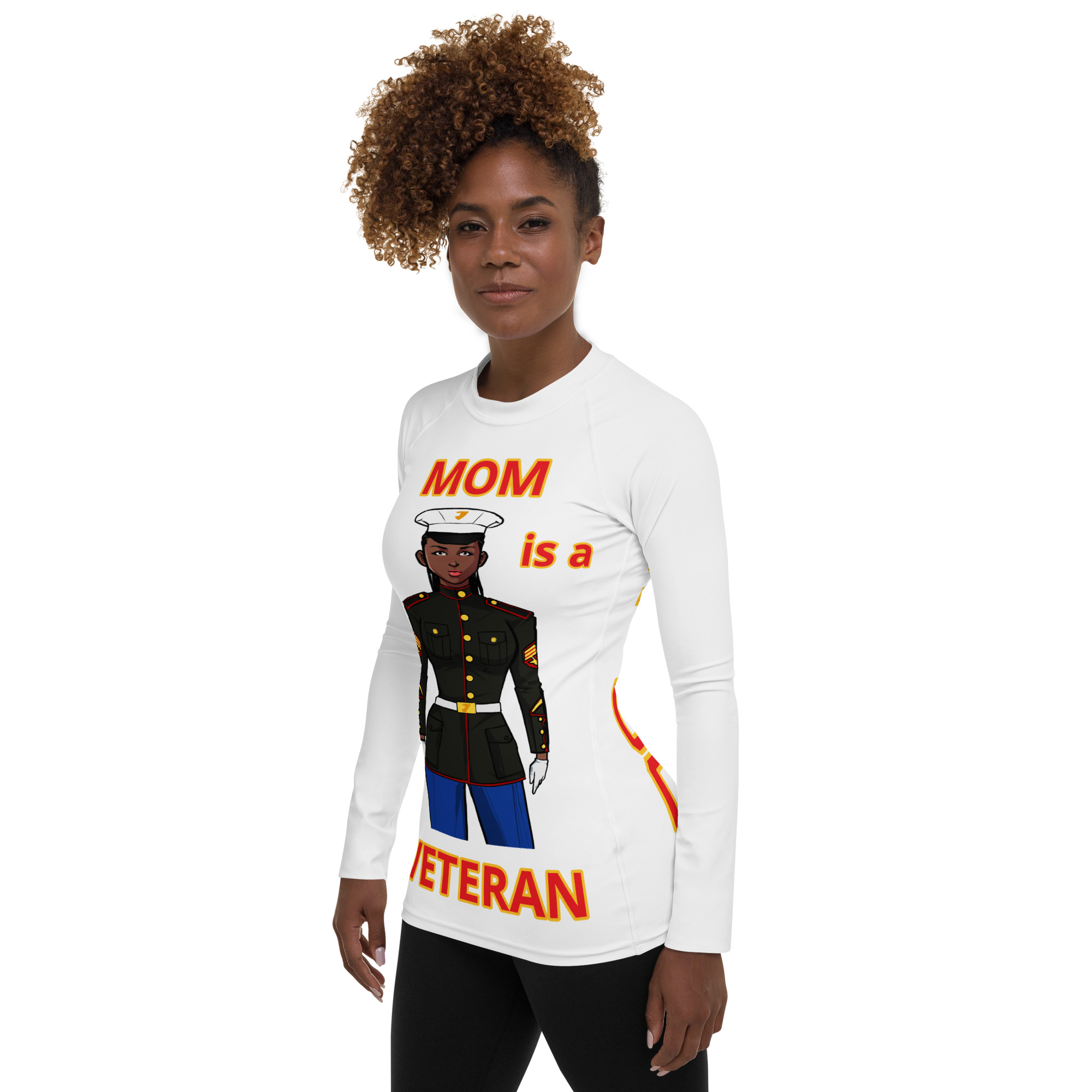 MOM IS A VETERAN TOO FIFE Women's Rash Guard - Image 3