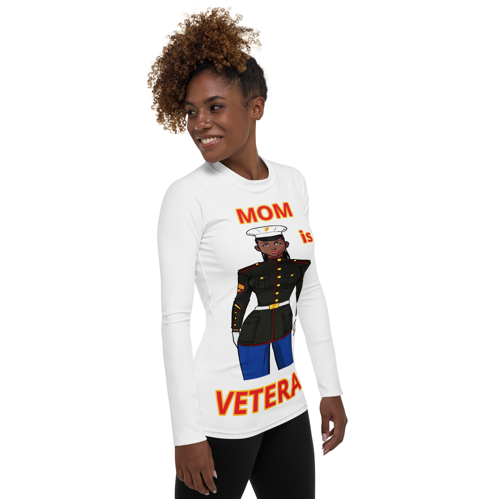 MOM IS A VETERAN TOO FIFE Women's Rash Guard - Image 4
