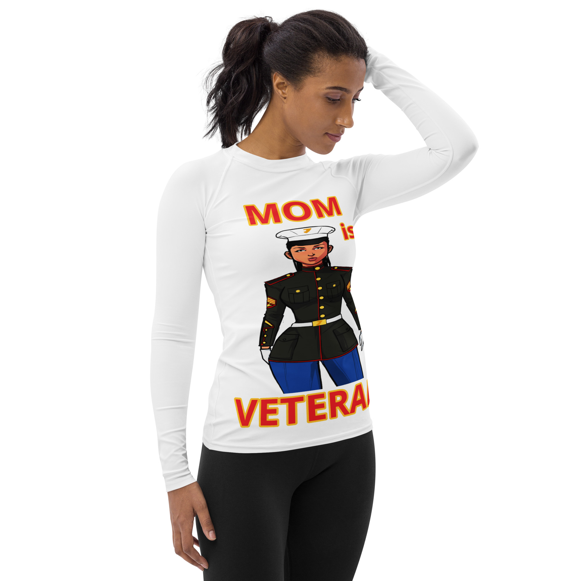 MOM IS A VETERAN TOO FIFE Women's Rash Guard - Image 4