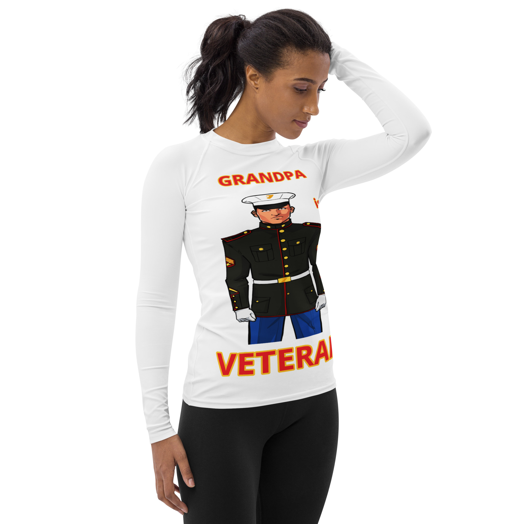 GRANDPA IS A VETERAN TOO FIFE Women's Rash Guard - Image 4