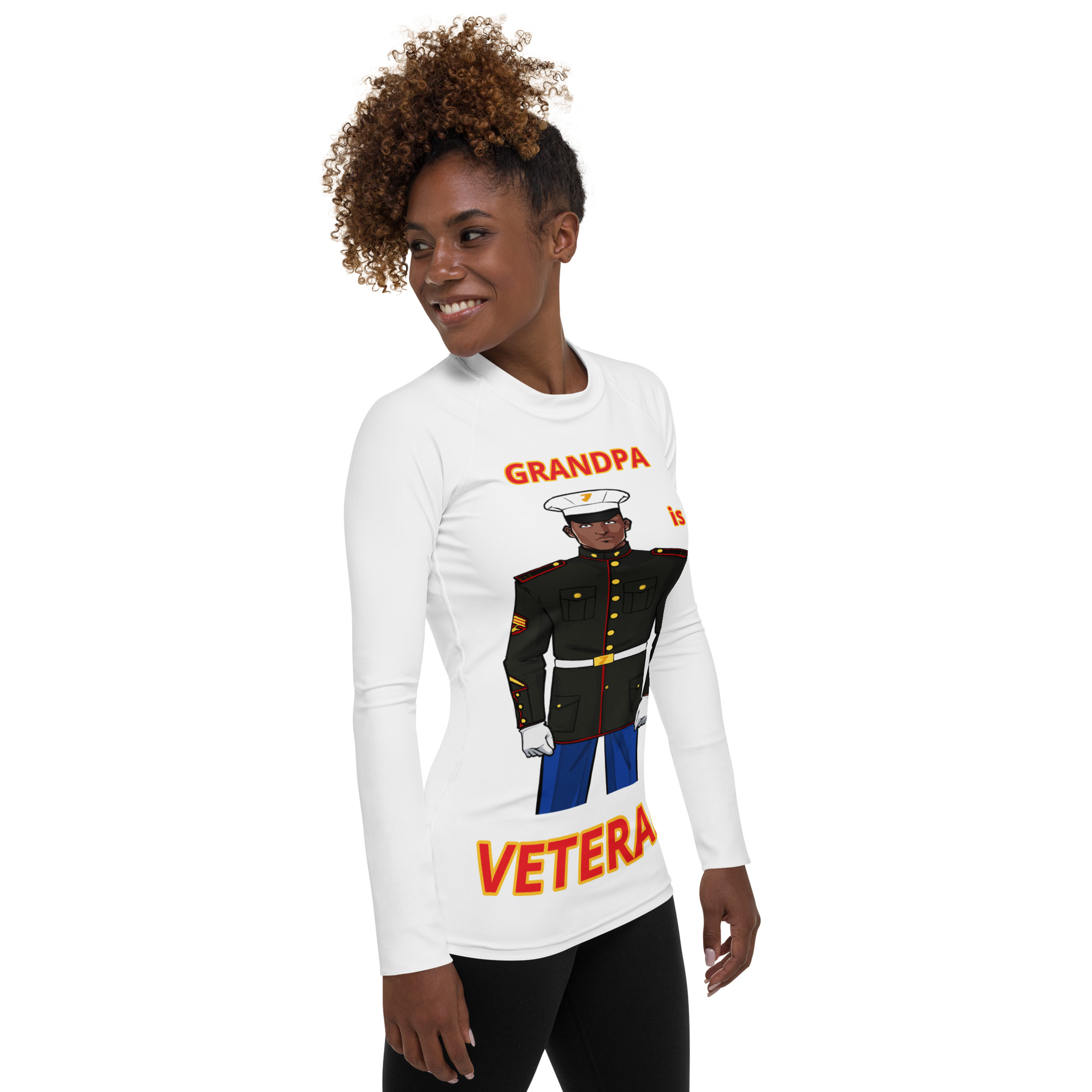 GRANDPA IS A VETERAN TOO FIFE Women's Rash Guard - Image 4