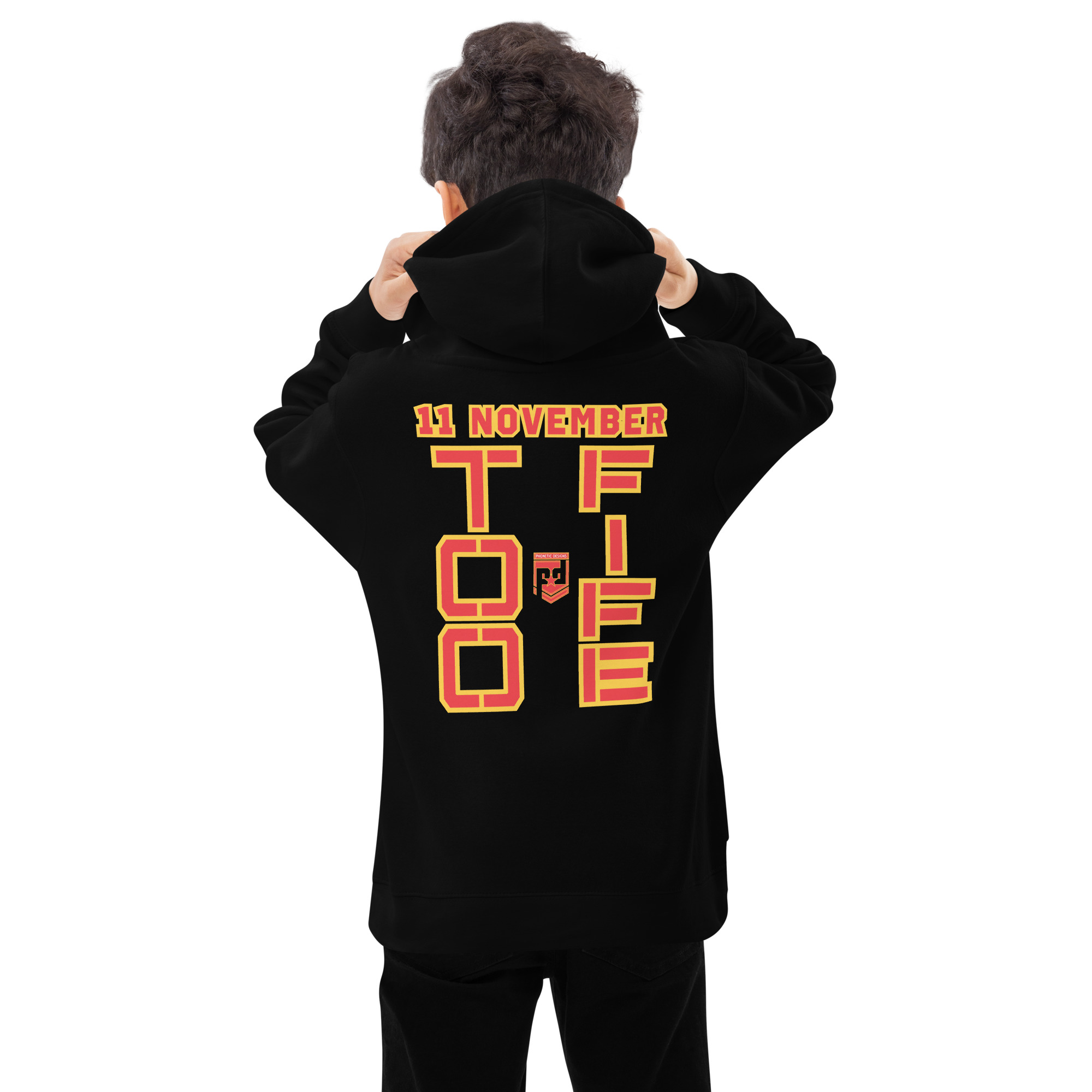I SUPPORT VETERANS TOO FIFE Kids Fleece Hoodie - Image 4
