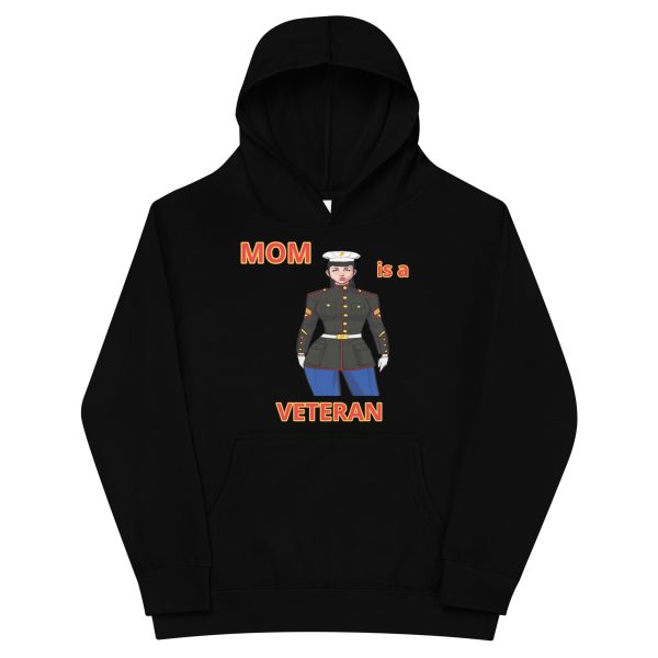 MOM IS A VETERAN TOO FIFE Kids Fleece Hoodie