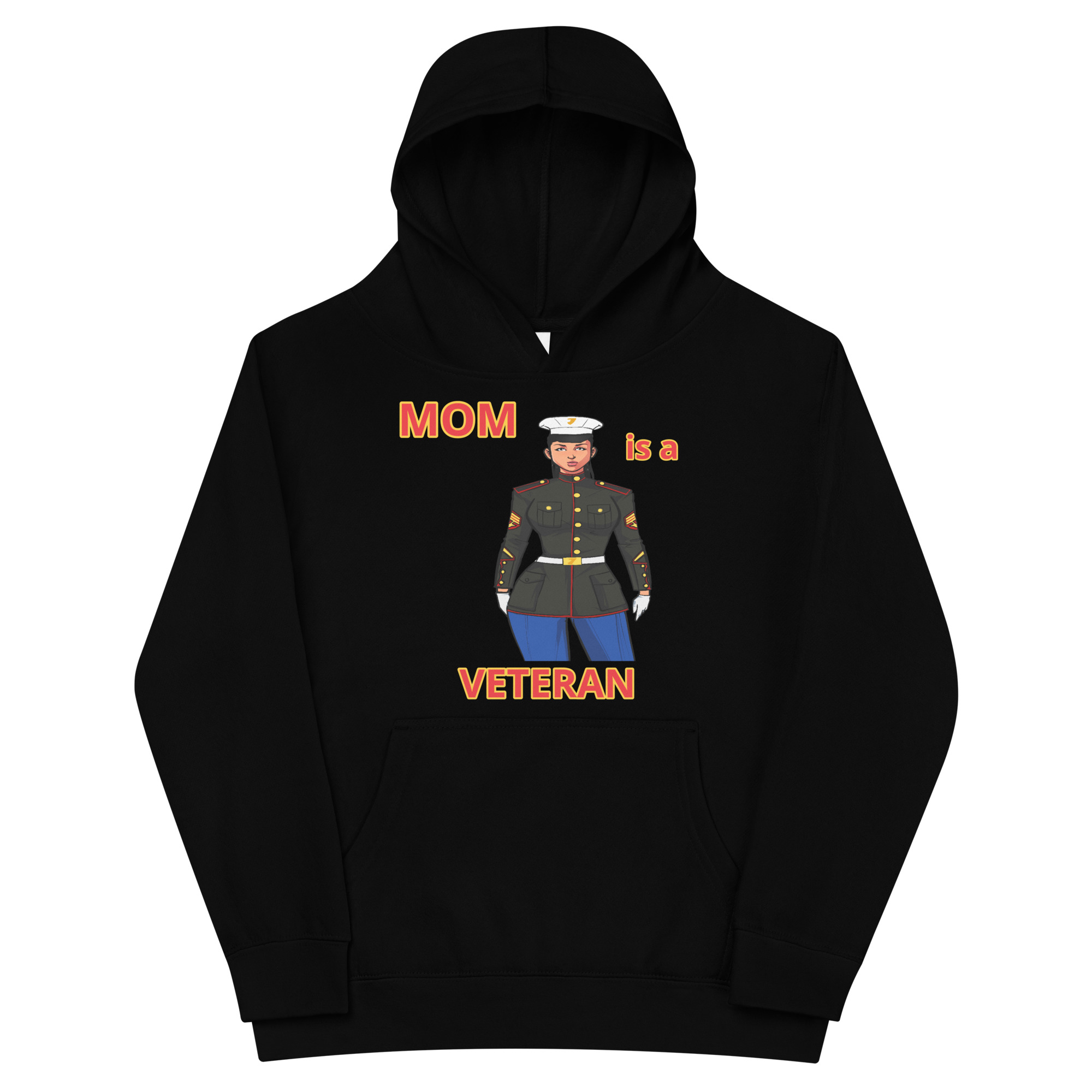 MOM IS A VETERAN TOO FIFE Kids Fleece Hoodie