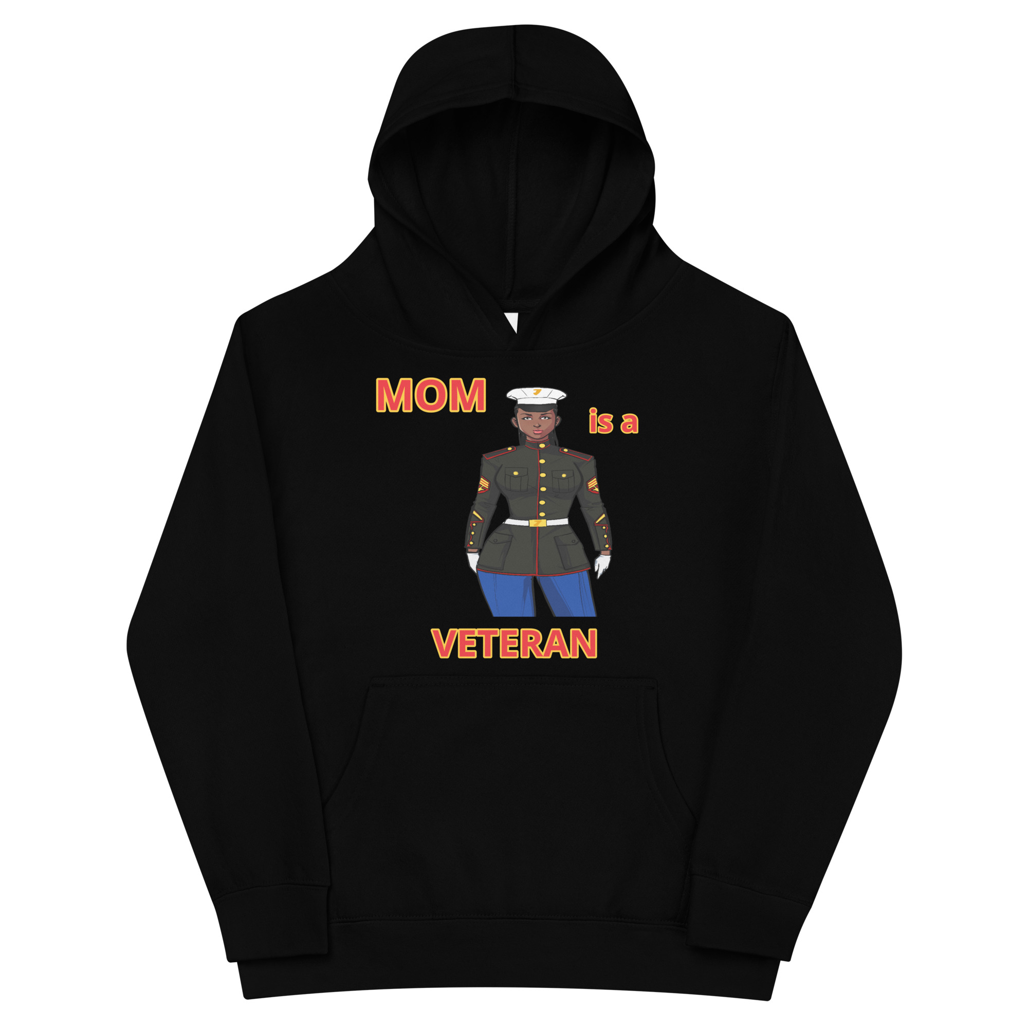 MOM IS A VETERAN TOO FIFE Kids Fleece Hoodie