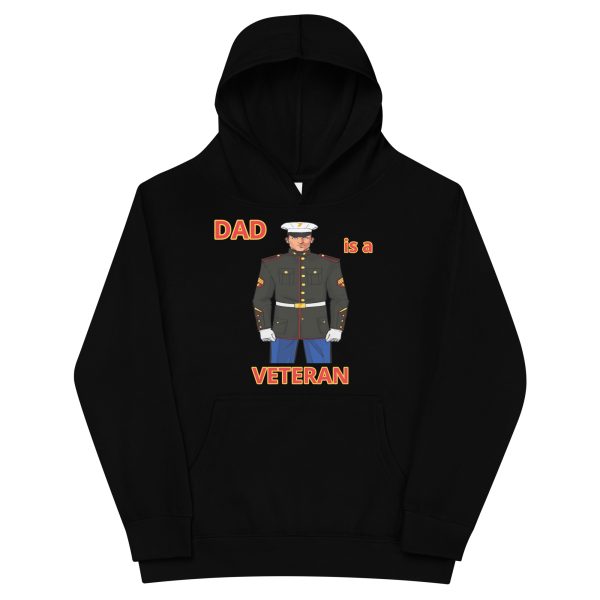 DAD IS A VETERAN TOO FIFE Kids Fleece Hoodie