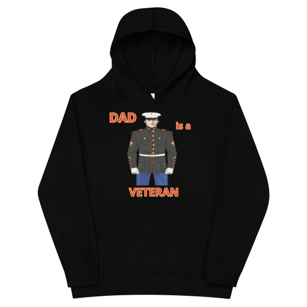 DAD IS A VETERAN TOO FIFE Kids Fleece Hoodie