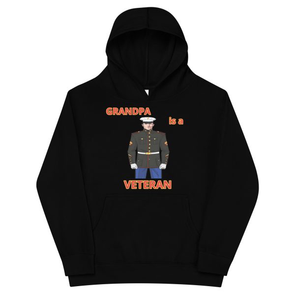 GRANDPA IS A VETERAN TOO FIFE Kids Fleece Hoodie