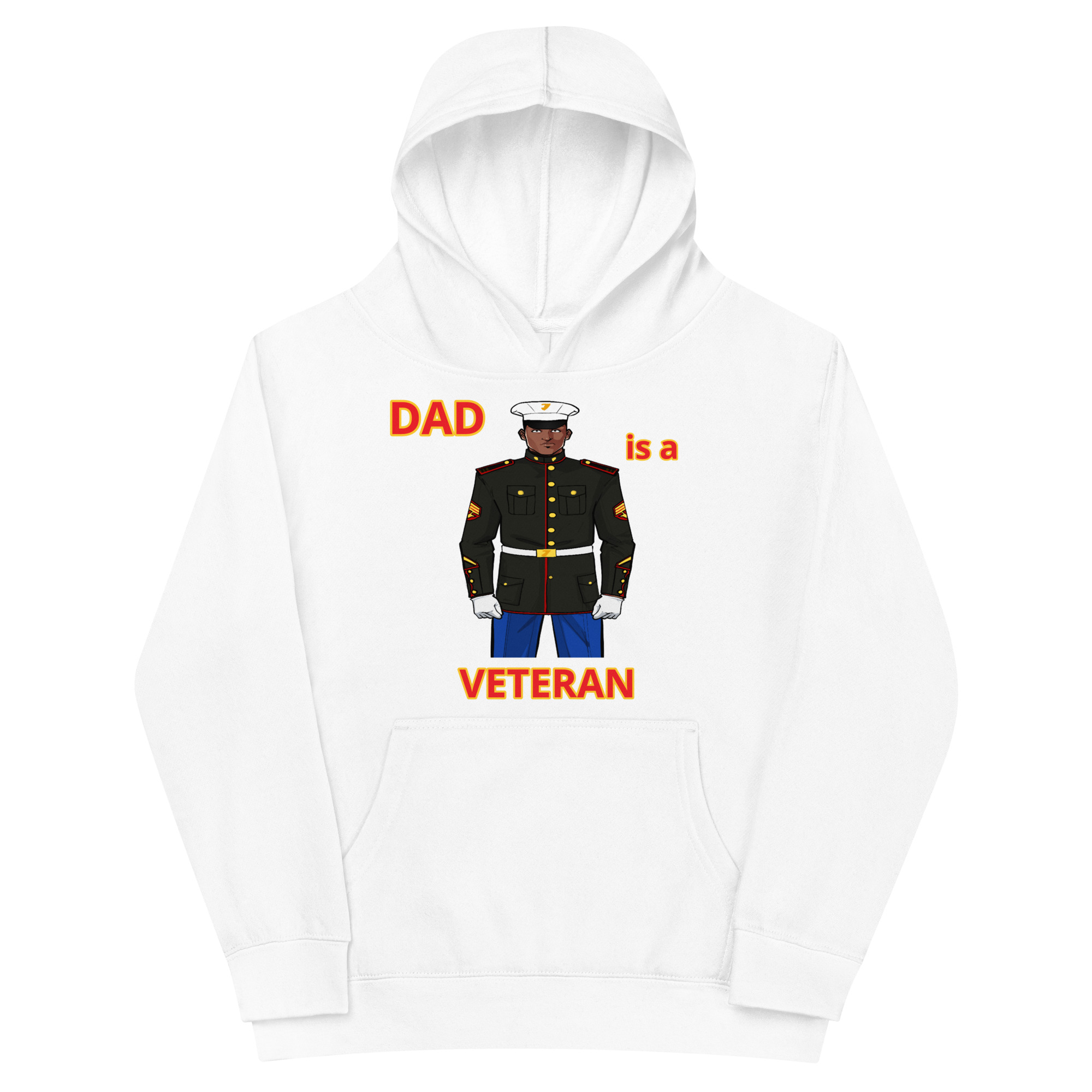 DAD IS A VETERAN TOO FIFE Kids Fleece Hoodie - Image 5