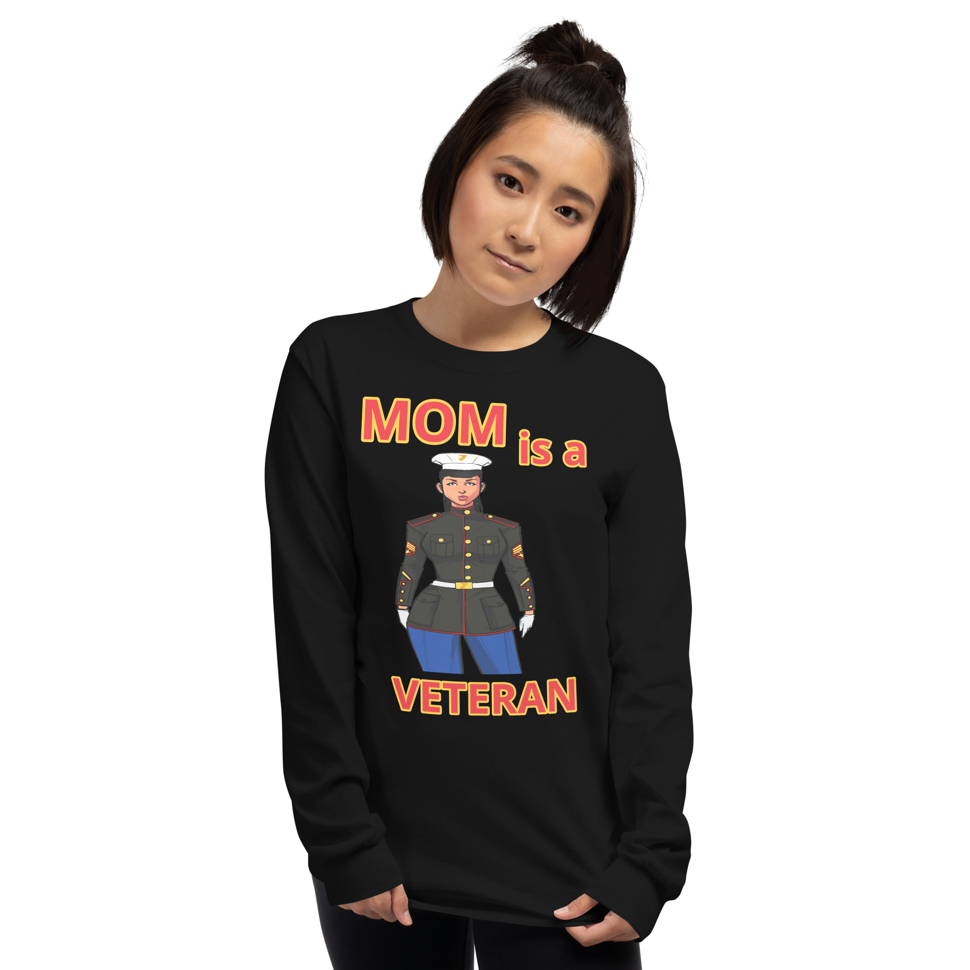 MOM IS A VETERAN TOO FIFE Long Sleeve Shirt