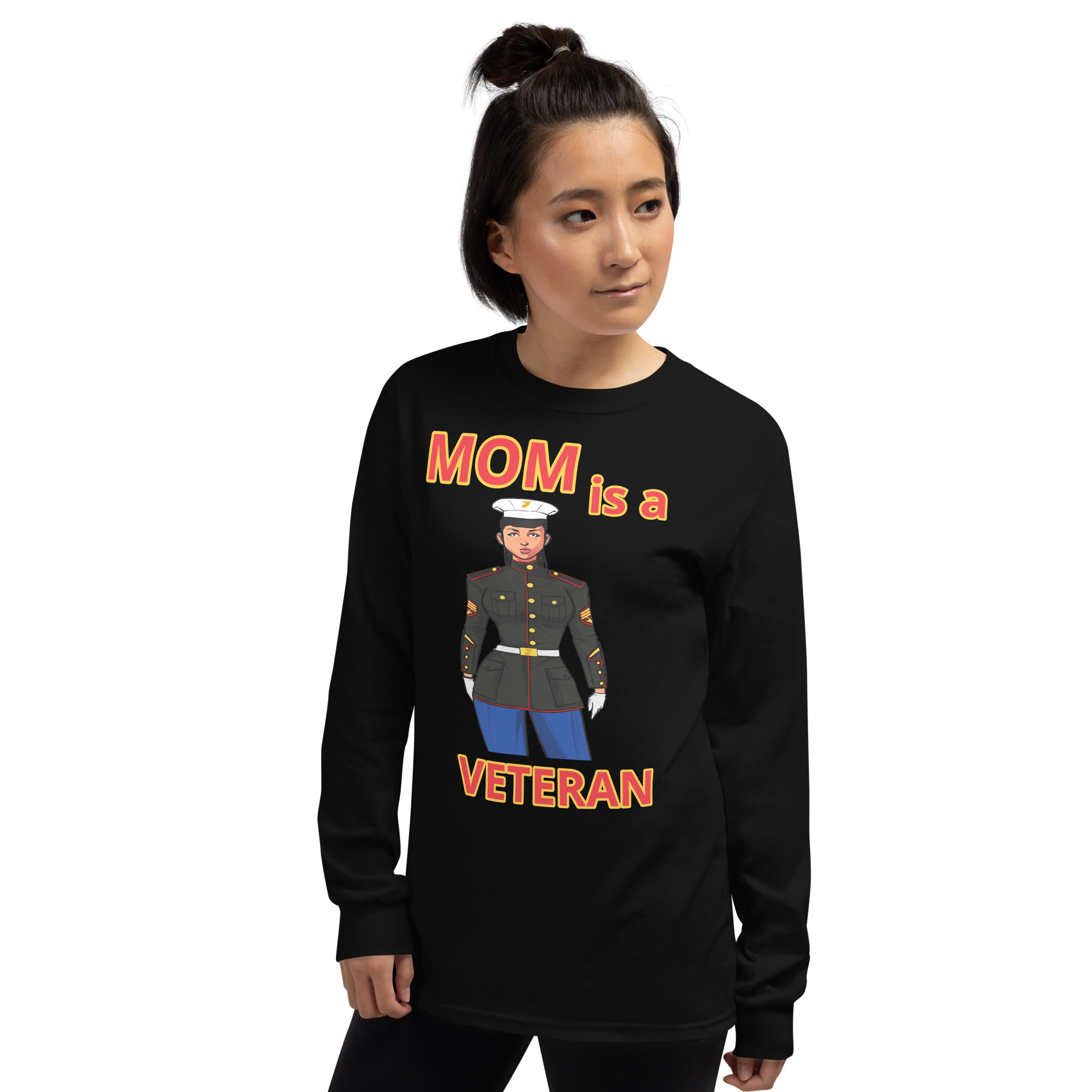 MOM IS A VETERAN TOO FIFE Long Sleeve Shirt - Image 2