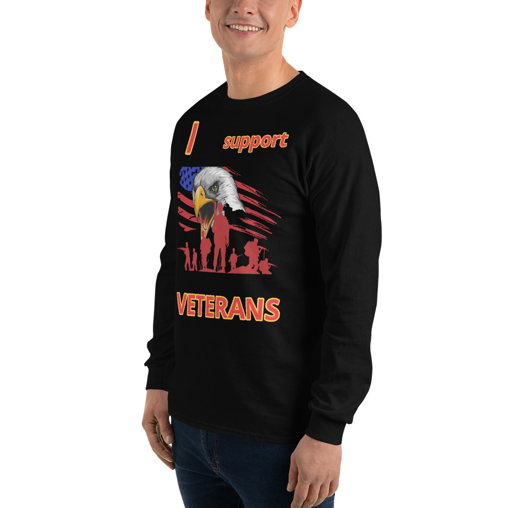 I SUPPORT VETERANS TOO FIFE Long Sleeve Shirt - Image 5