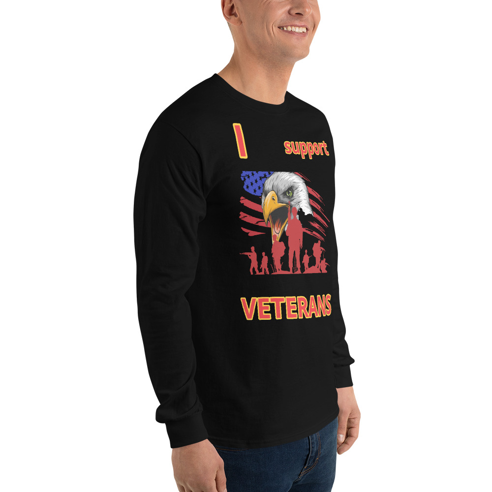 I SUPPORT VETERANS TOO FIFE Long Sleeve Shirt - Image 6