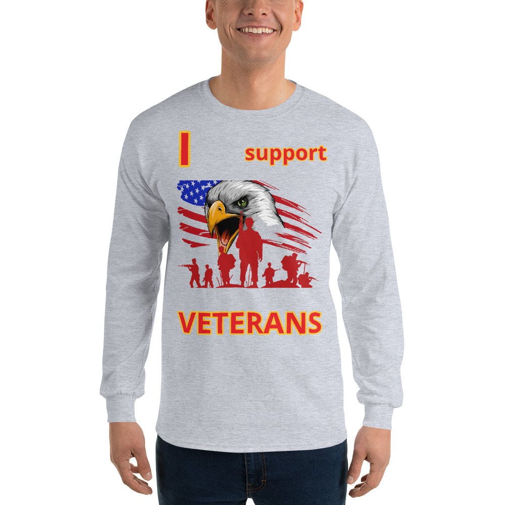 I SUPPORT VETERANS TOO FIFE Long Sleeve Shirt - Image 7