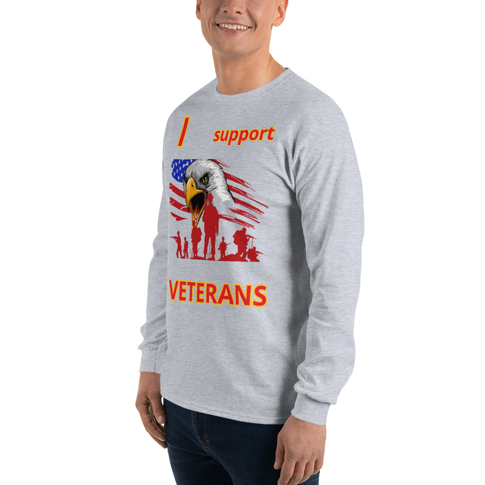 I SUPPORT VETERANS TOO FIFE Long Sleeve Shirt - Image 11