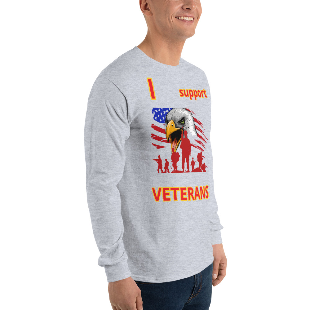 I SUPPORT VETERANS TOO FIFE Long Sleeve Shirt - Image 12