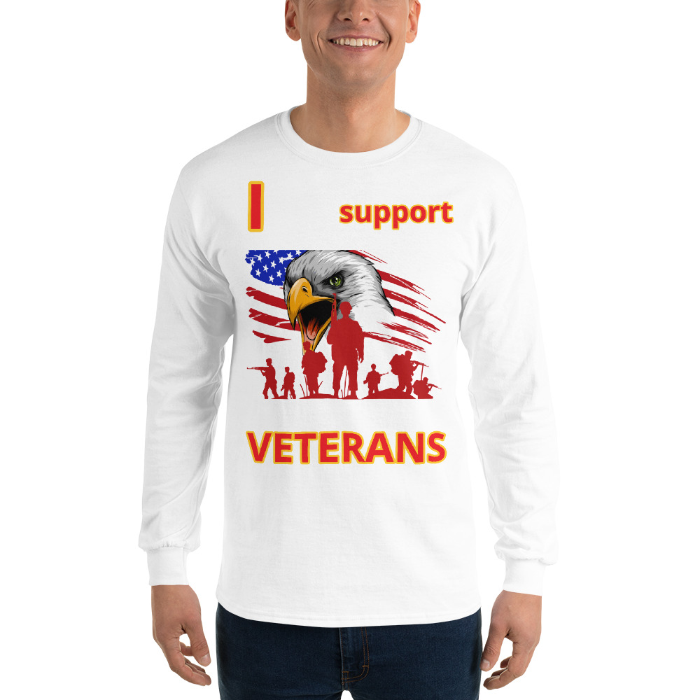 I SUPPORT VETERANS TOO FIFE Long Sleeve Shirt - Image 13