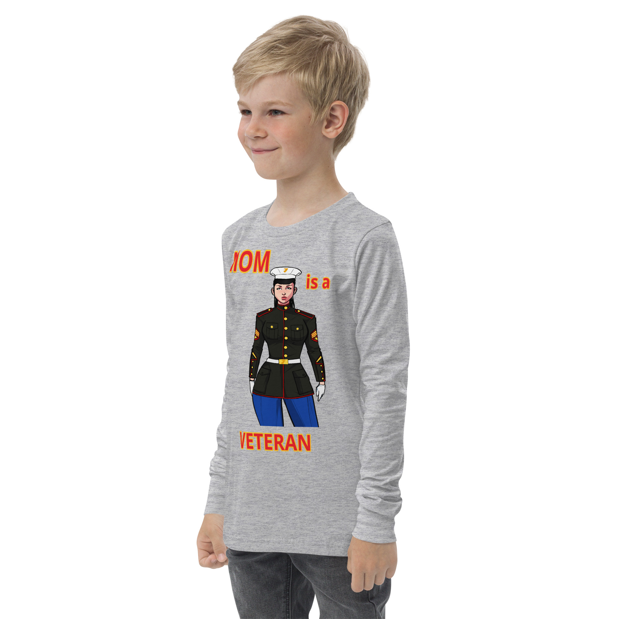 MOM IS A VETERAN TOO FIFE Youth Long Sleeve Tee - Image 6