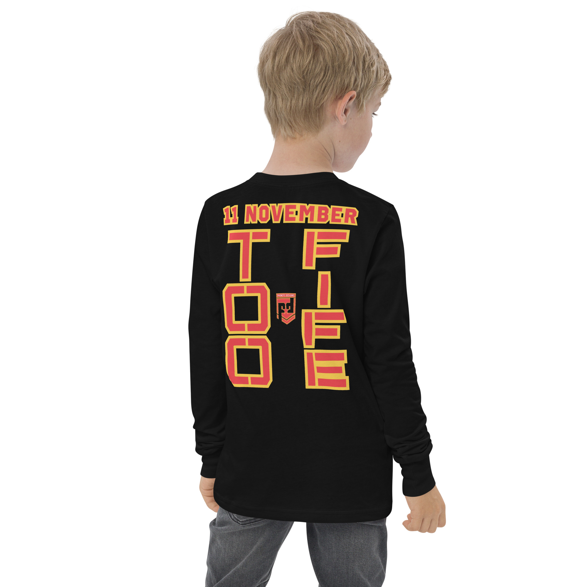 MOM IS A VETERAN TOO FIFE Youth Long Sleeve Tee - Image 4