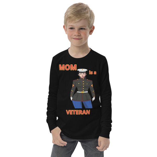 MOM IS A VETERAN TOO FIFE Youth Long Sleeve Tee