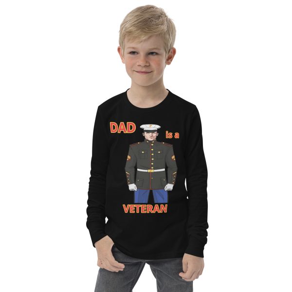 DAD IS A VETERAN TOO FIFE Youth Long Sleeve Tee