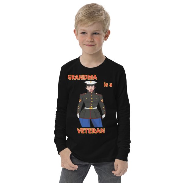 GRANDMA IS A VETERAN TOO FIFE Youth Long Sleeve Tee