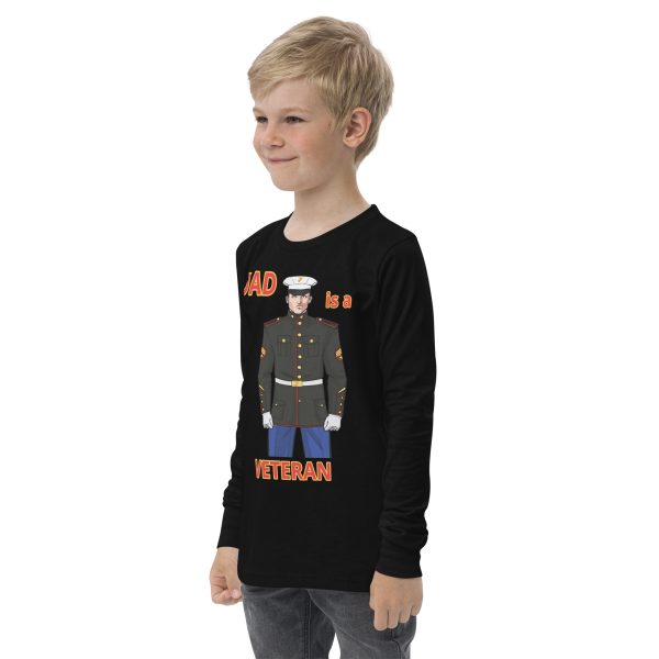 DAD IS A VETERAN TOO FIFE Youth Long Sleeve Tee