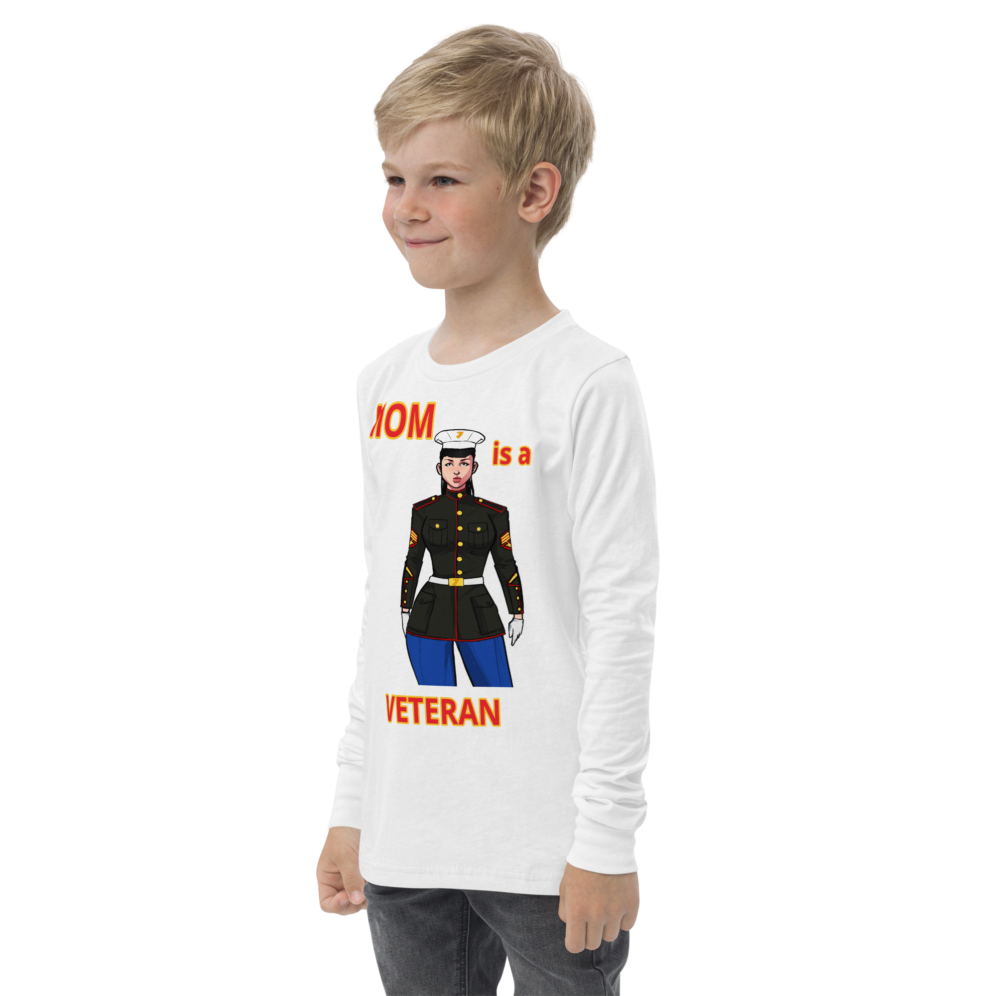 MOM IS A VETERAN TOO FIFE Youth Long Sleeve Tee - Image 10