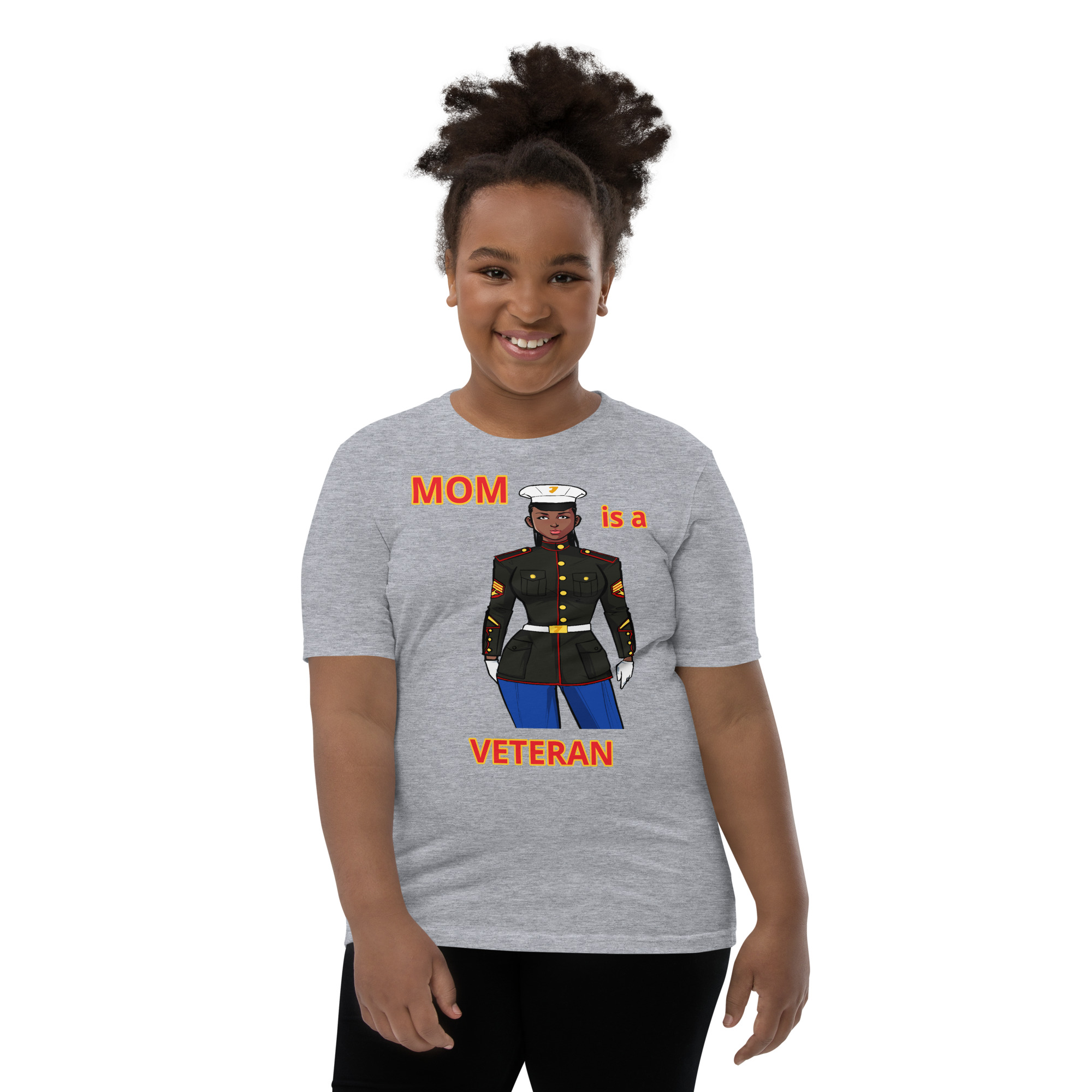 MOM IS A VETERAN TOO FIFE Youth Short Sleeve T-Shirt - Image 5