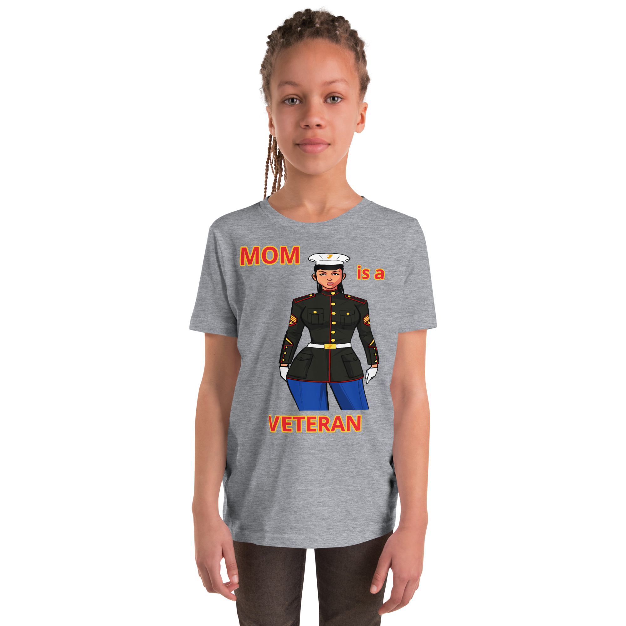MOM IS A VETERAN TOO FIFE Youth Short Sleeve T-Shirt - Image 3