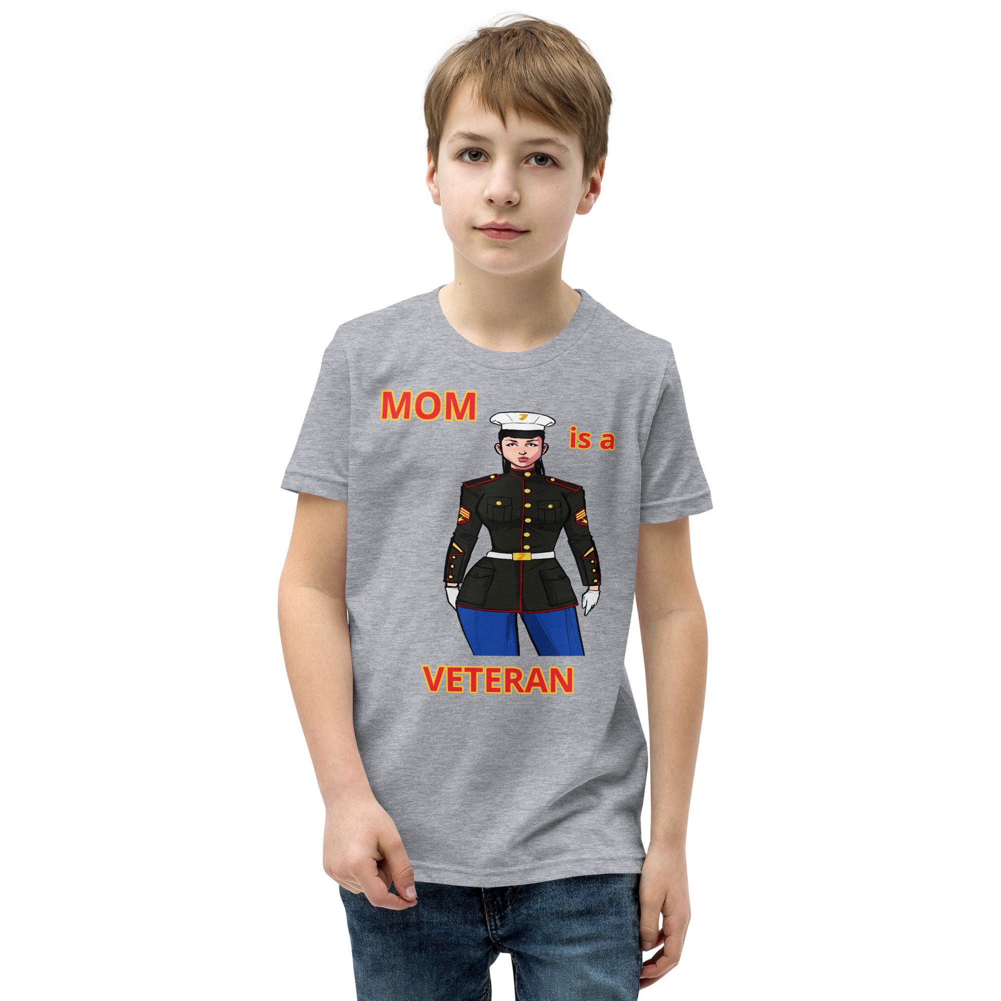 MOM IS A VETERAN TOO FIFE Youth Short Sleeve T-Shirt - Image 5