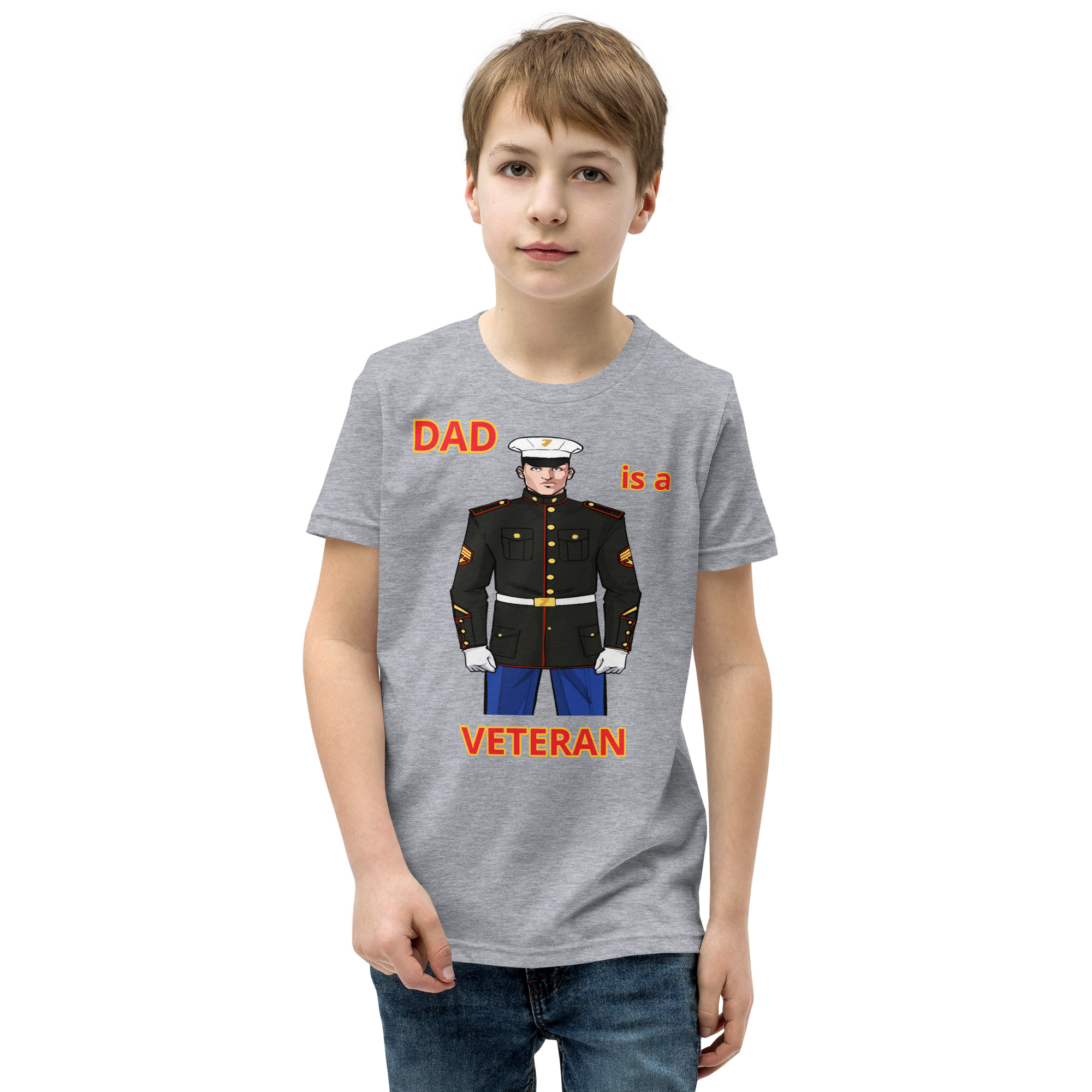 DAD IS A VETERAN TOO FIFE Youth Short Sleeve T-Shirt - Image 5