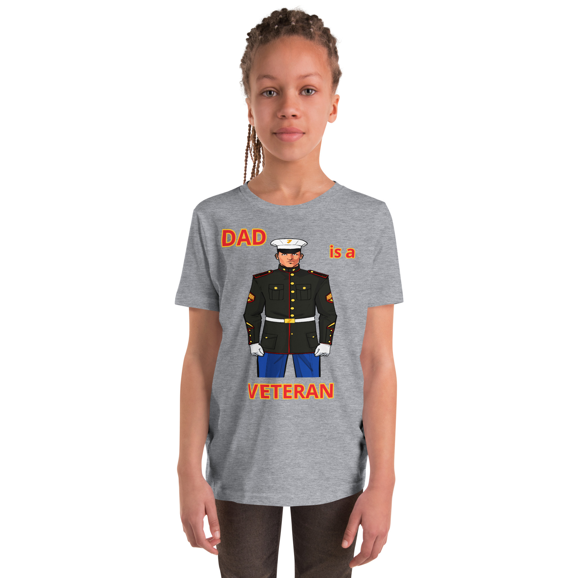 DAD IS A VETERAN TOO FIFE Youth Short Sleeve T-Shirt - Image 3