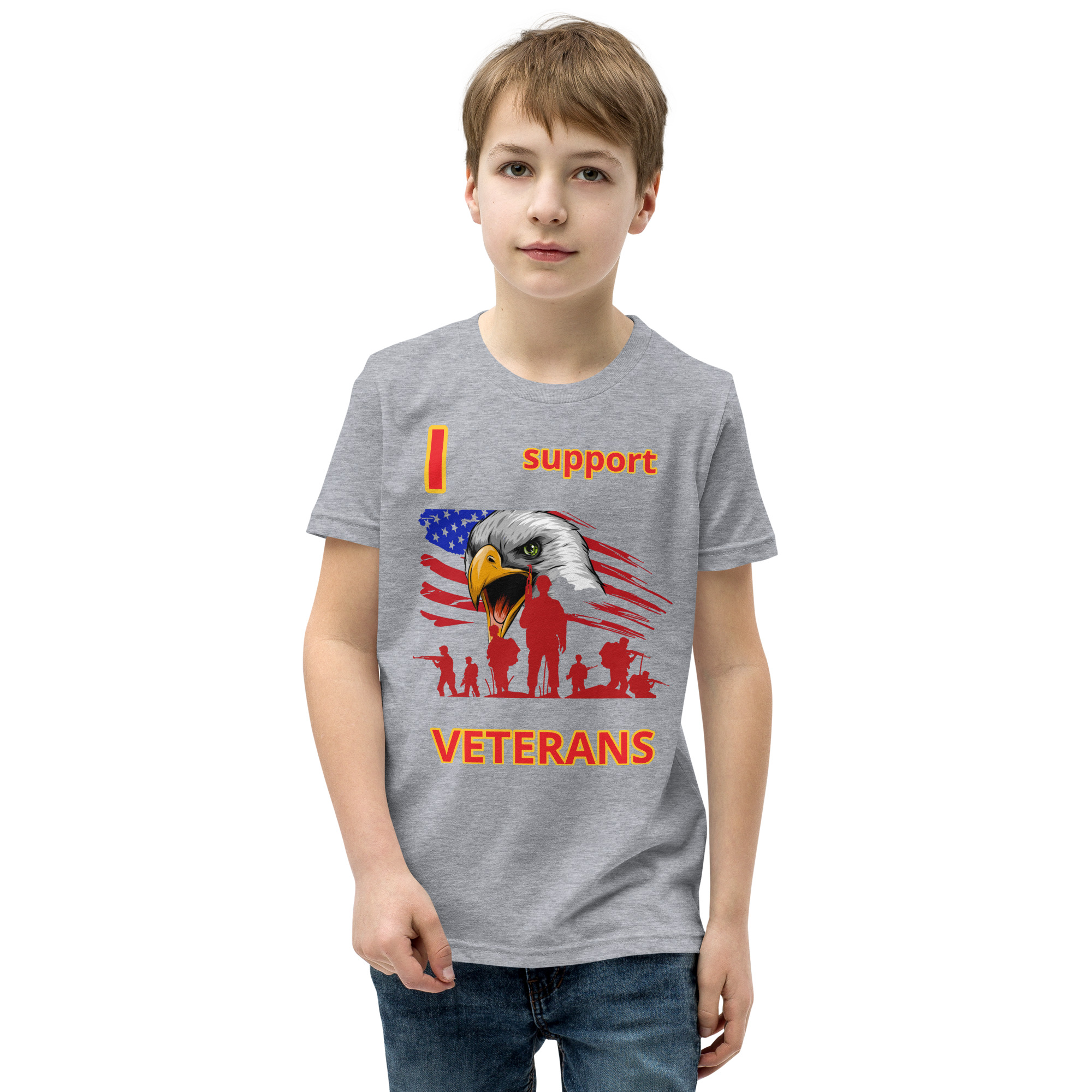 I SUPPORT VETERANS TOO FIFE Youth Short Sleeve T-Shirt - Image 5