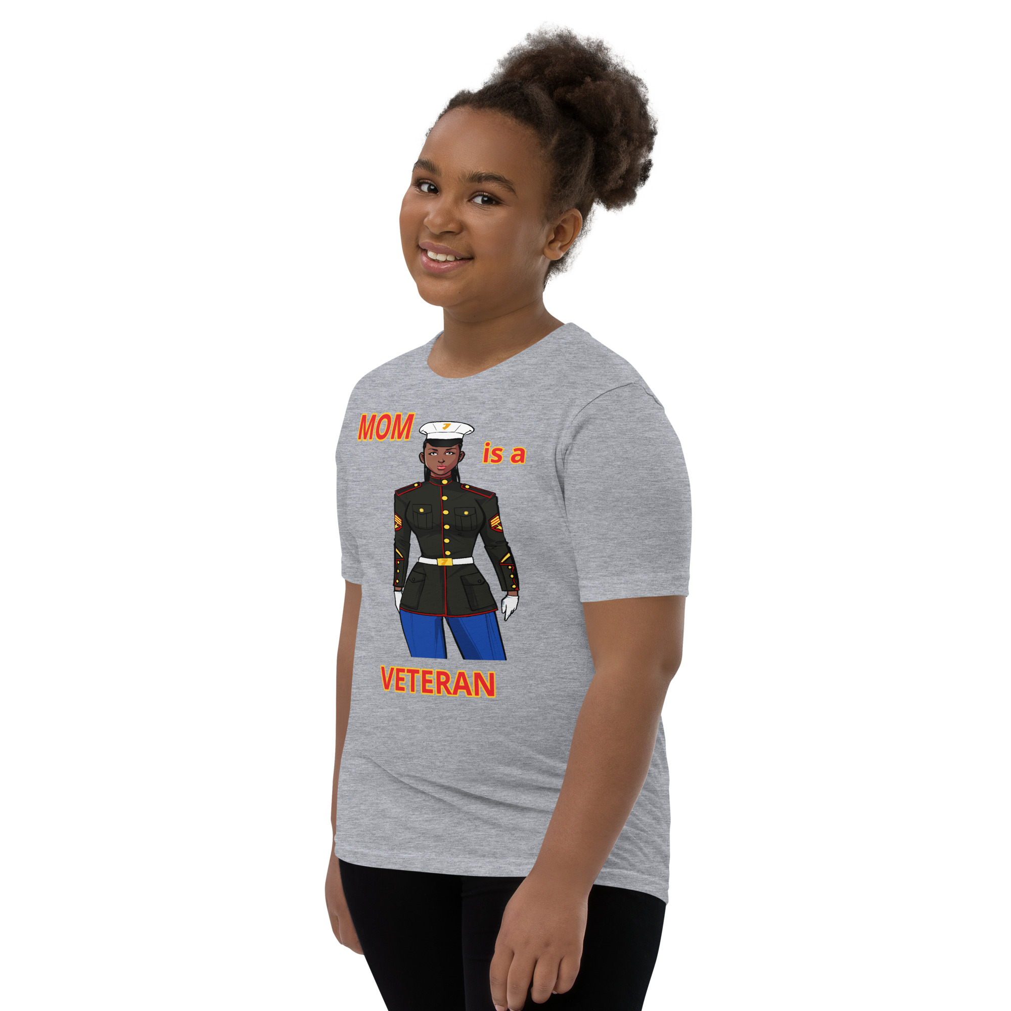 MOM IS A VETERAN TOO FIFE Youth Short Sleeve T-Shirt - Image 6
