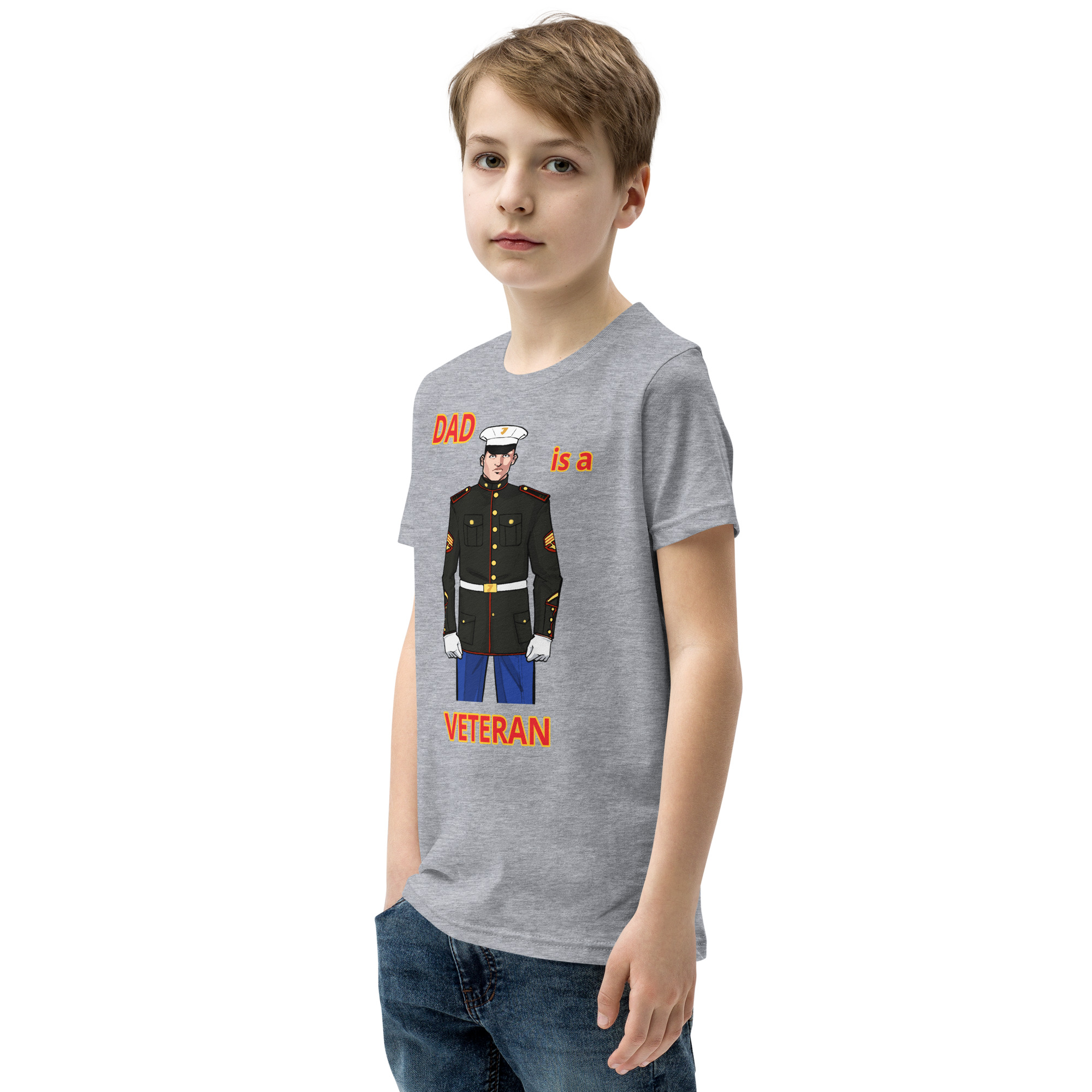 DAD IS A VETERAN TOO FIFE Youth Short Sleeve T-Shirt - Image 7