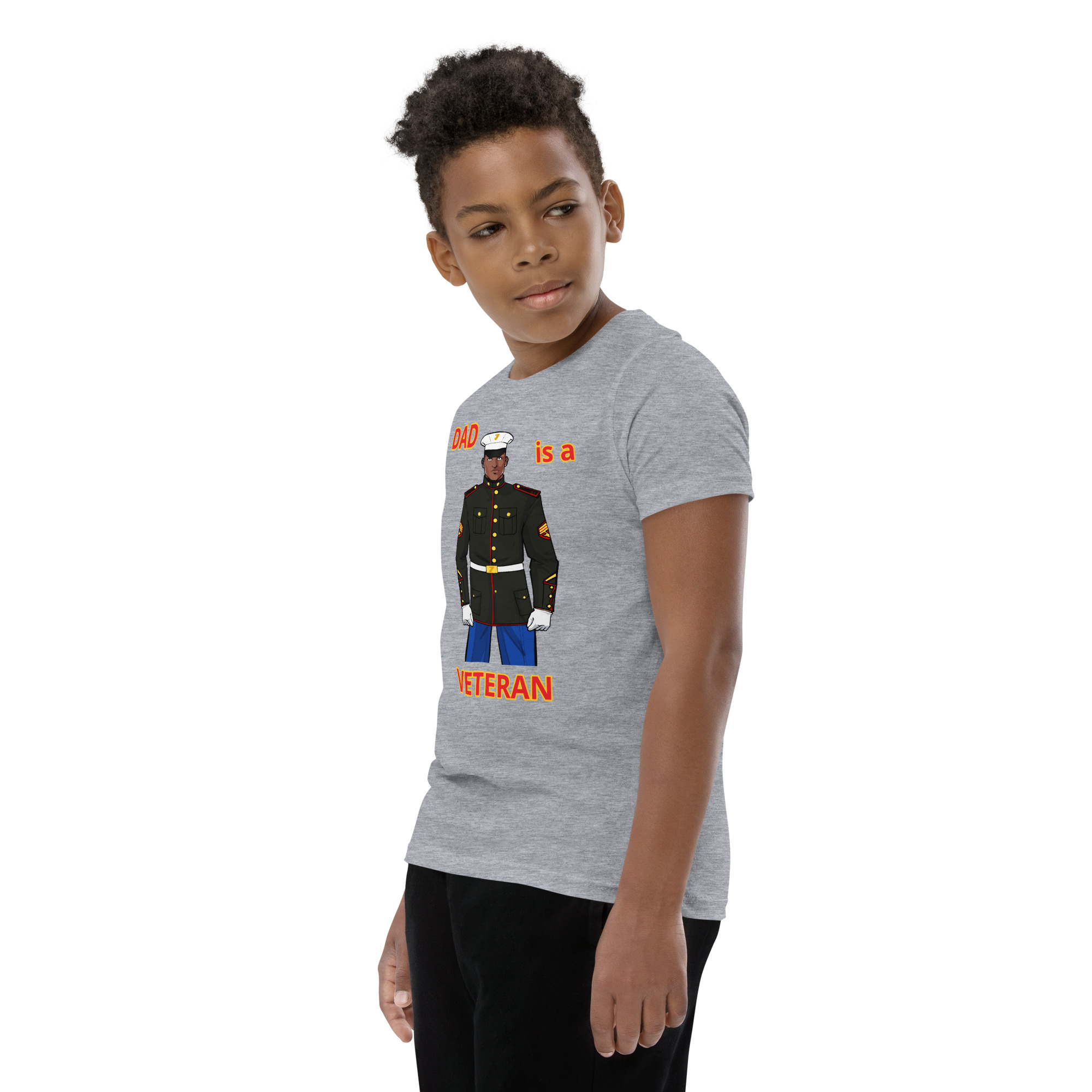 DAD IS A VETERAN TOO FIFE Youth Short Sleeve T-Shirt - Image 6