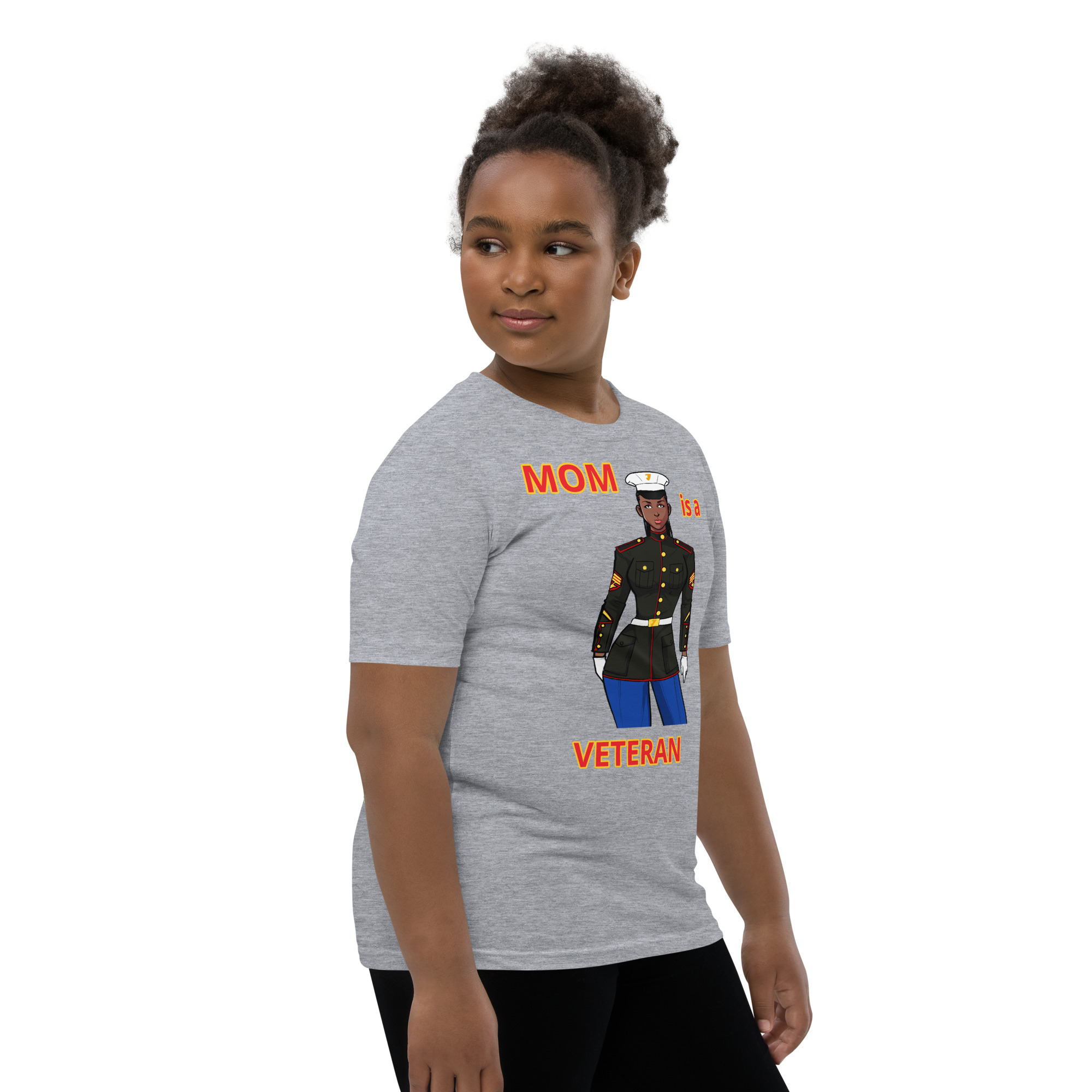 MOM IS A VETERAN TOO FIFE Youth Short Sleeve T-Shirt - Image 7
