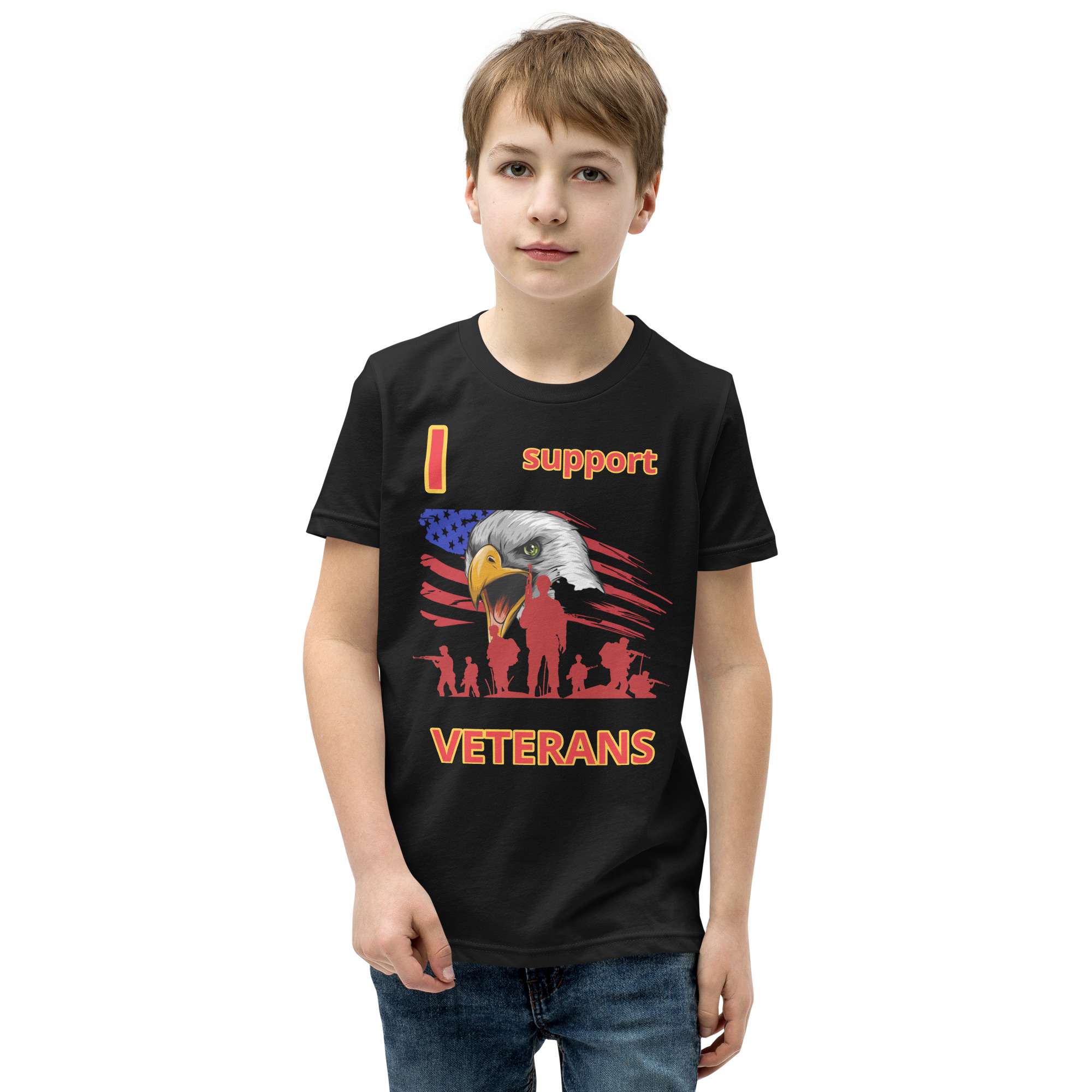 I SUPPORT VETERANS TOO FIFE Youth Short Sleeve T-Shirt