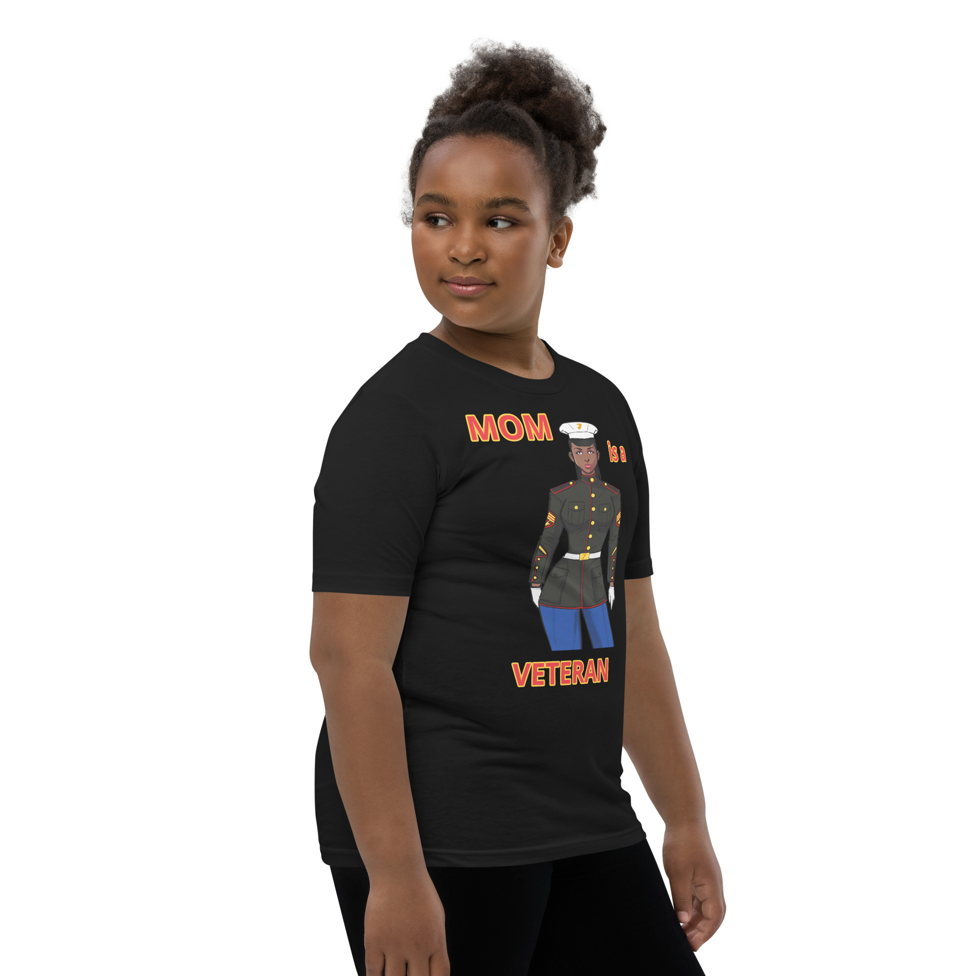 MOM IS A VETERAN TOO FIFE Youth Short Sleeve T-Shirt - Image 3