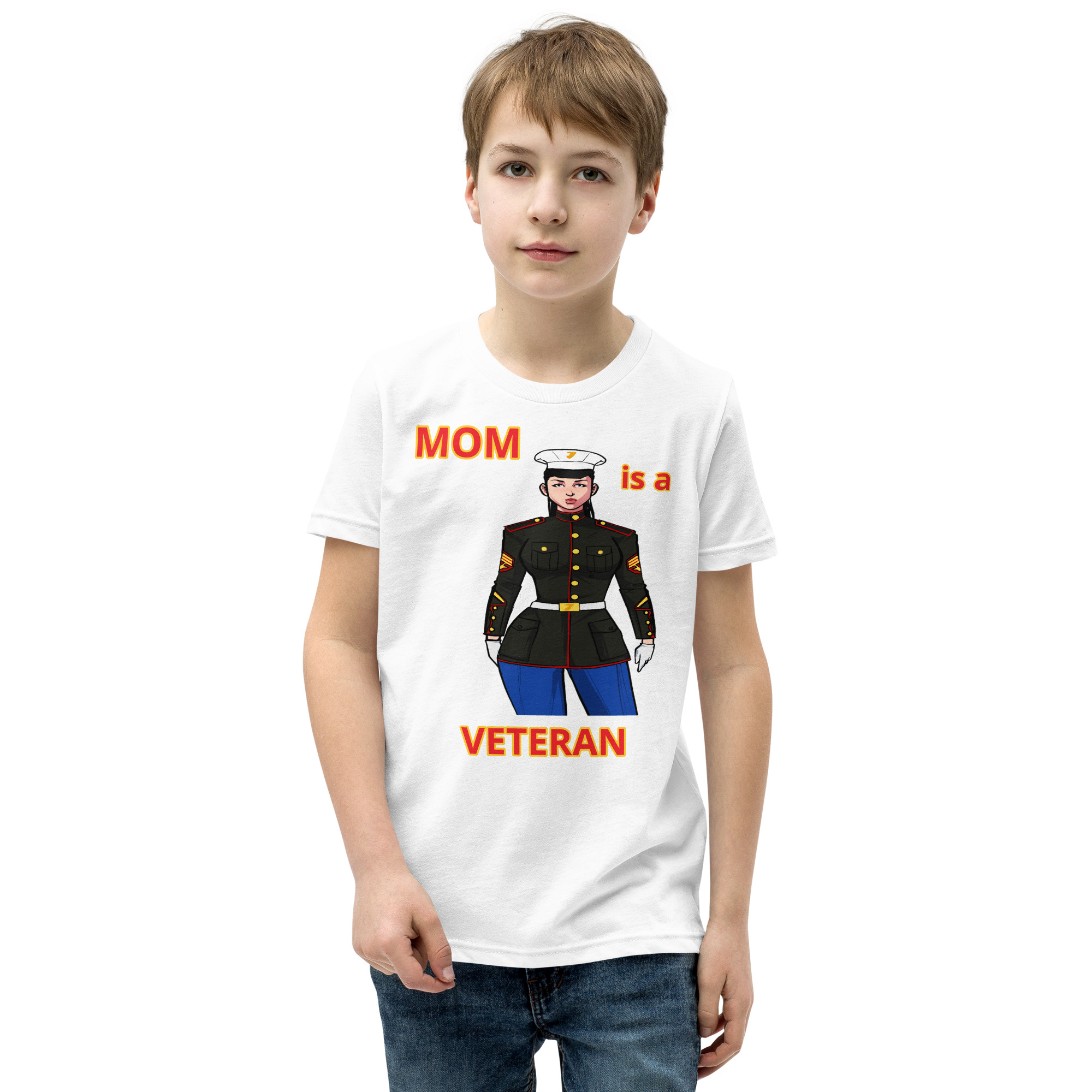 MOM IS A VETERAN TOO FIFE Youth Short Sleeve T-Shirt - Image 9