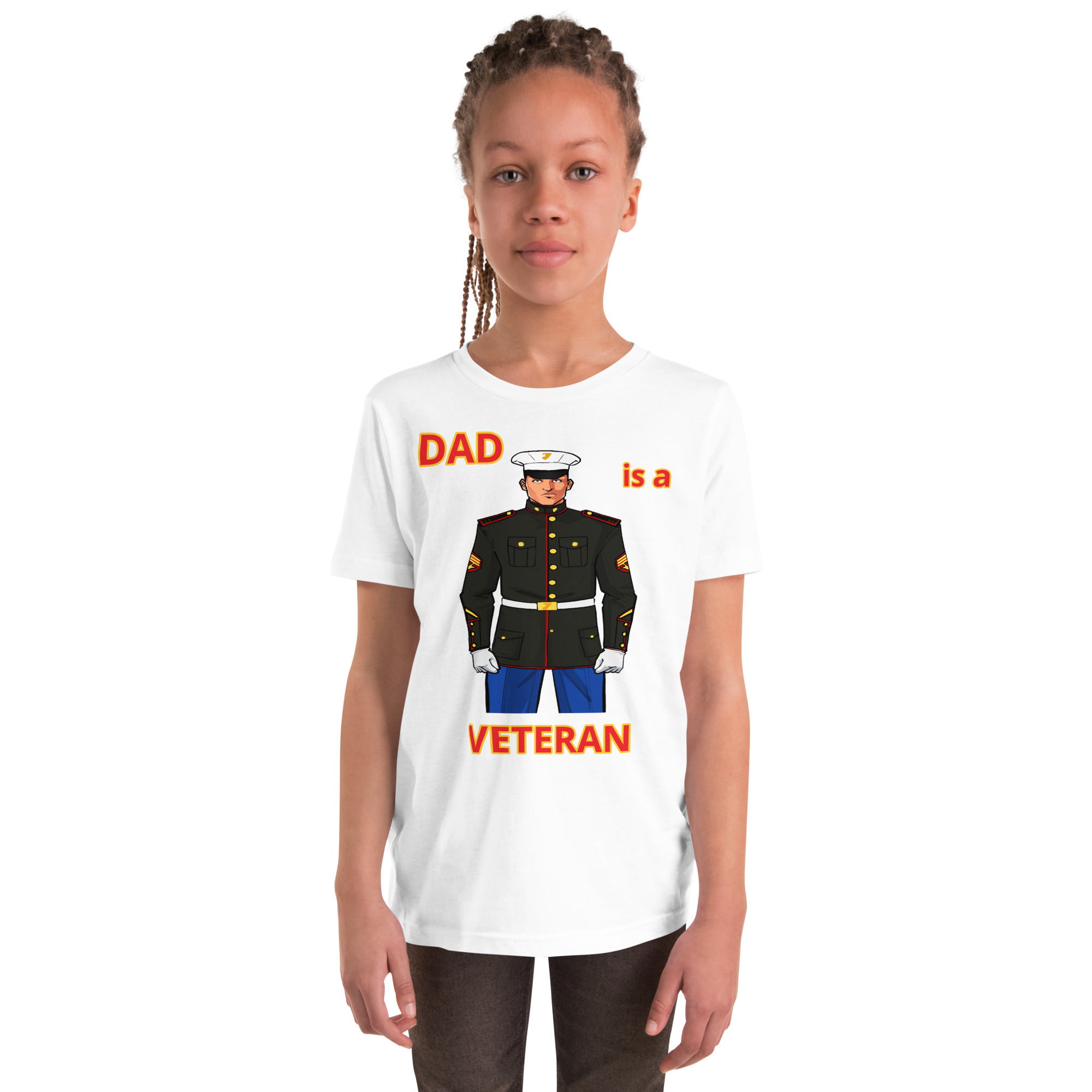 DAD IS A VETERAN TOO FIFE Youth Short Sleeve T-Shirt - Image 5