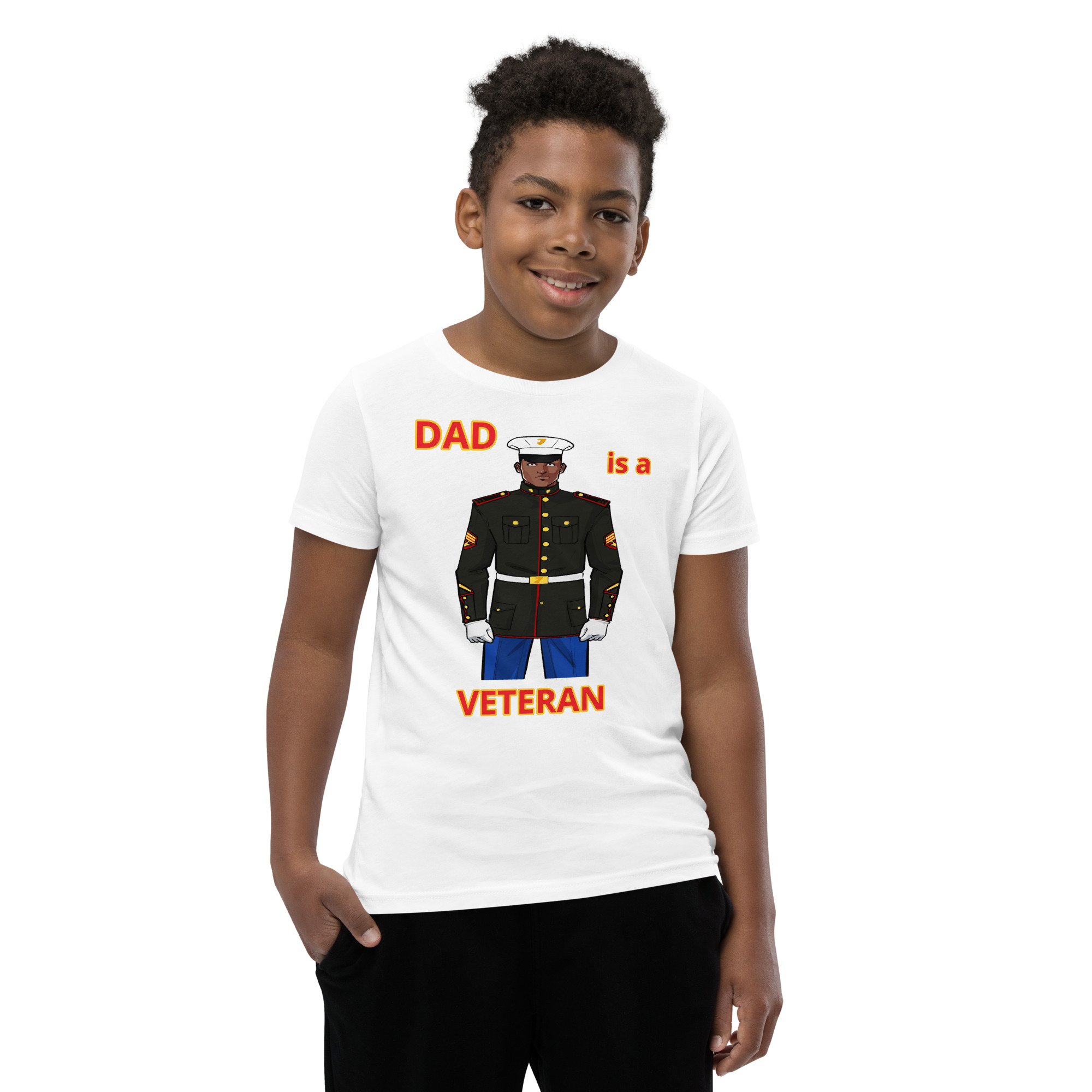 DAD IS A VETERAN TOO FIFE Youth Short Sleeve T-Shirt - Image 9